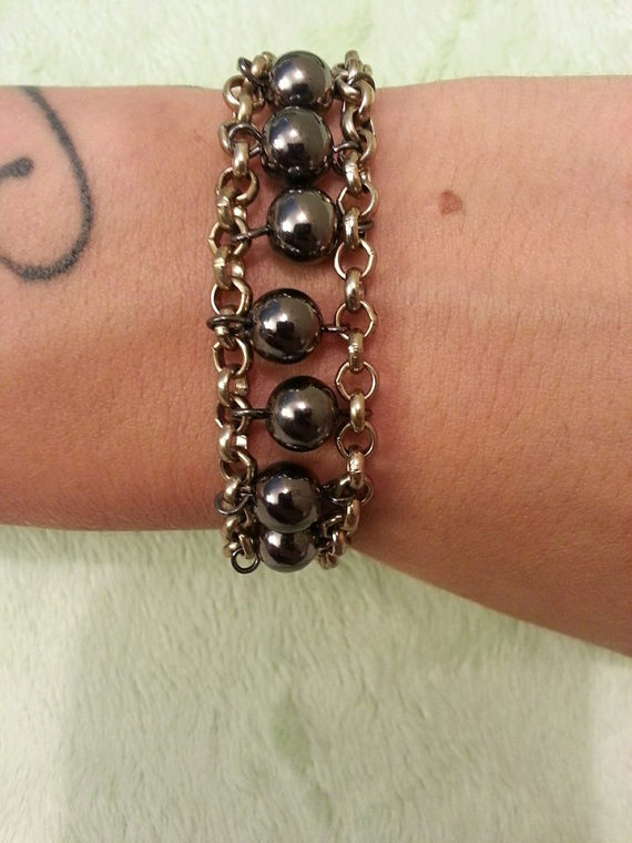 Chain and Bead Bracelet. The Mad Lila/ Etsy